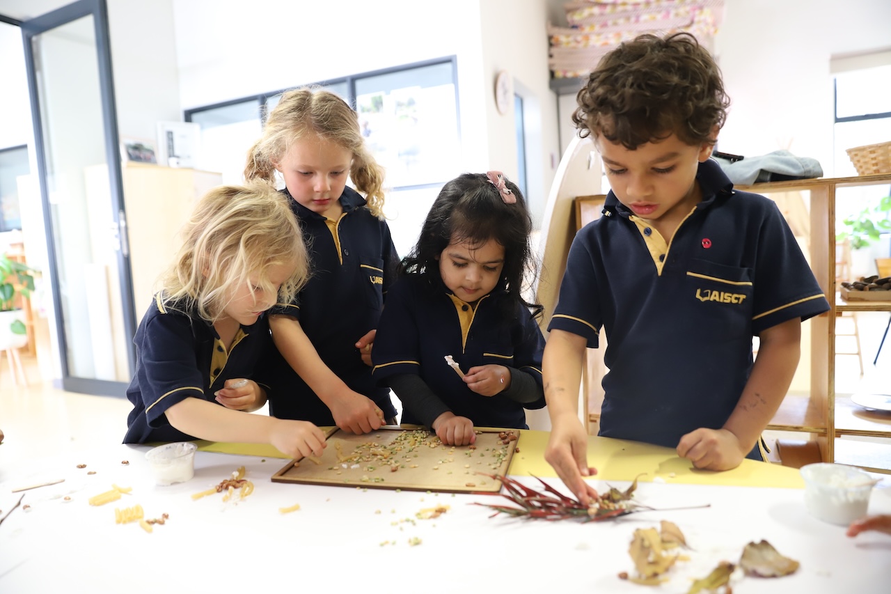 Students with plants